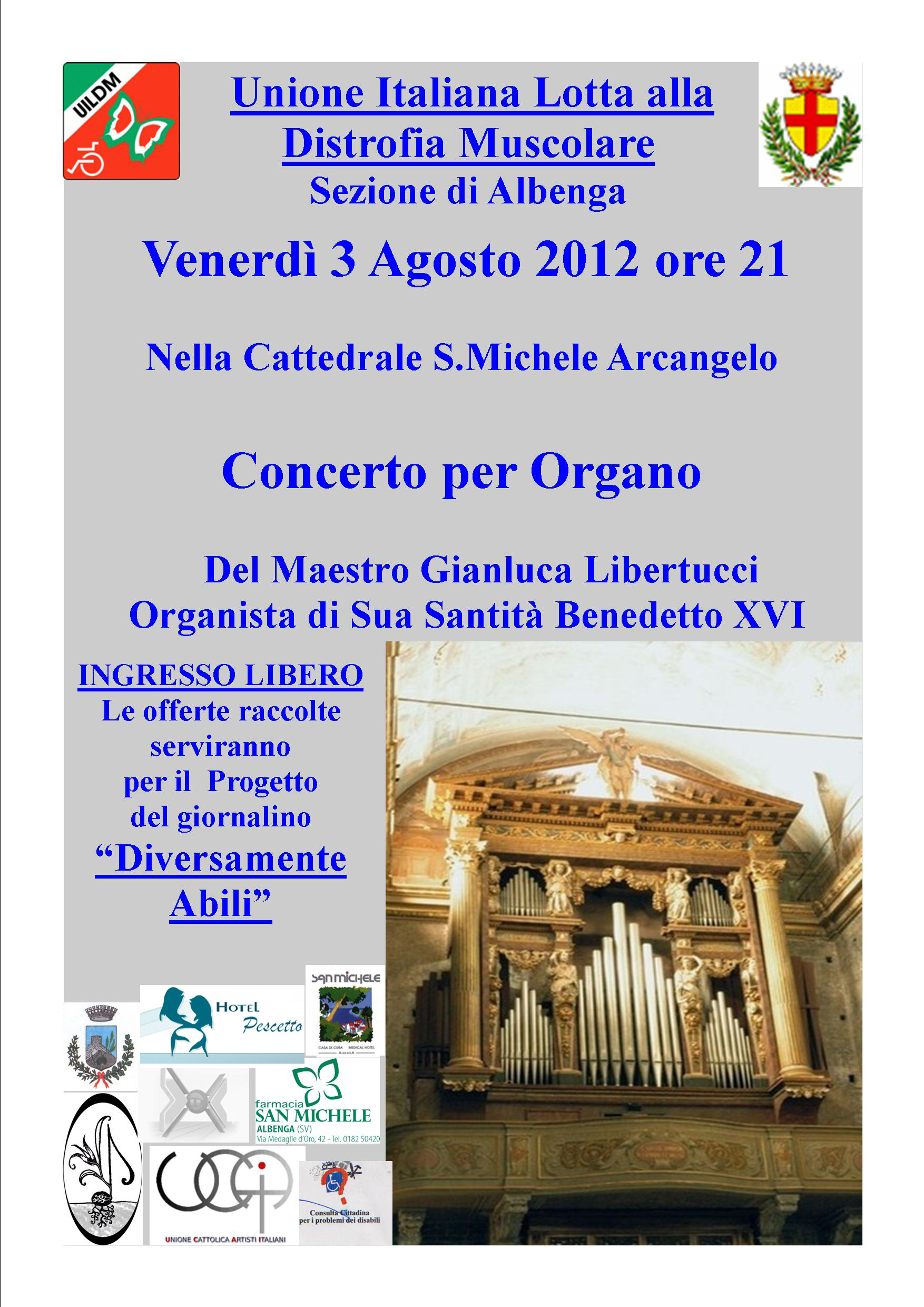 Venerdi  3 agosto l organista di Benedetto XVI in concerto in Cattedrale foto 