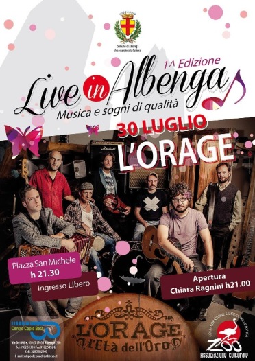 1°Edizione di “Live in Albenga” - L'ORAGE